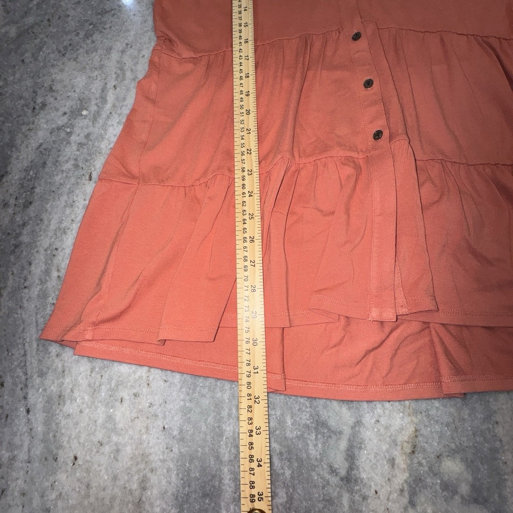 NWT Wonderly XL‎ Mini Dress Loose Short Sleeve Peach Coral Casual Minimalist - Picture 4 of 5